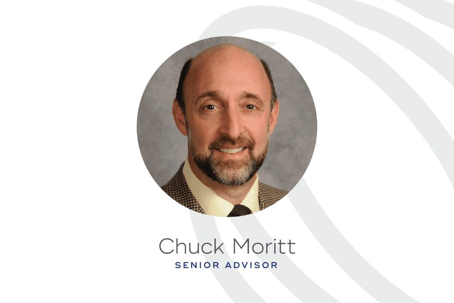 headshot of Chuck Moritt and his title as senior advisor at GoGlobal