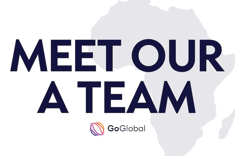 Meet our a team written over africa map