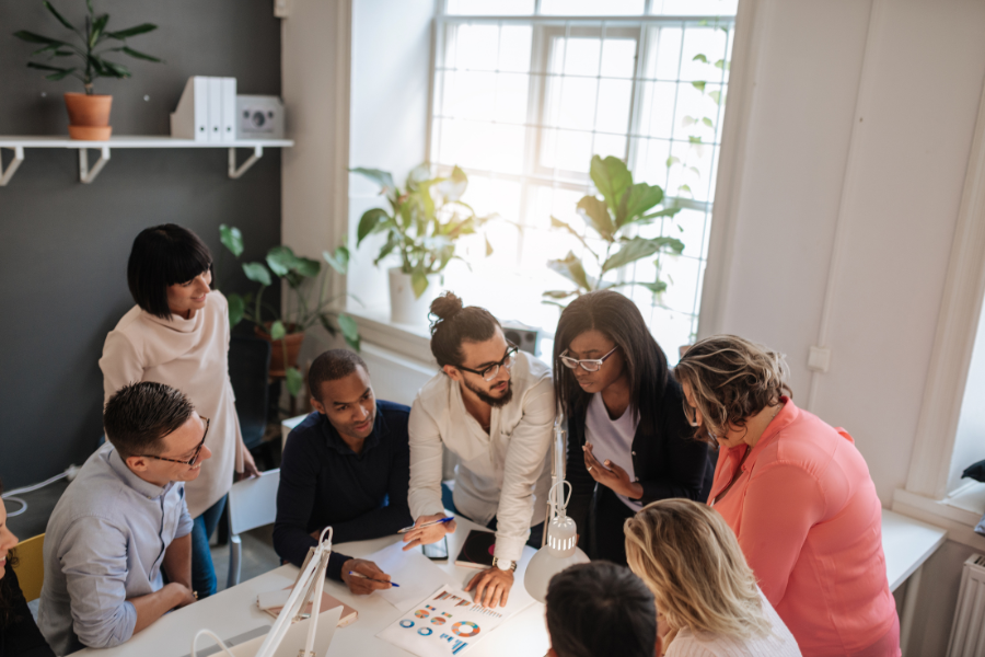 a team meeting to discuss an M&A