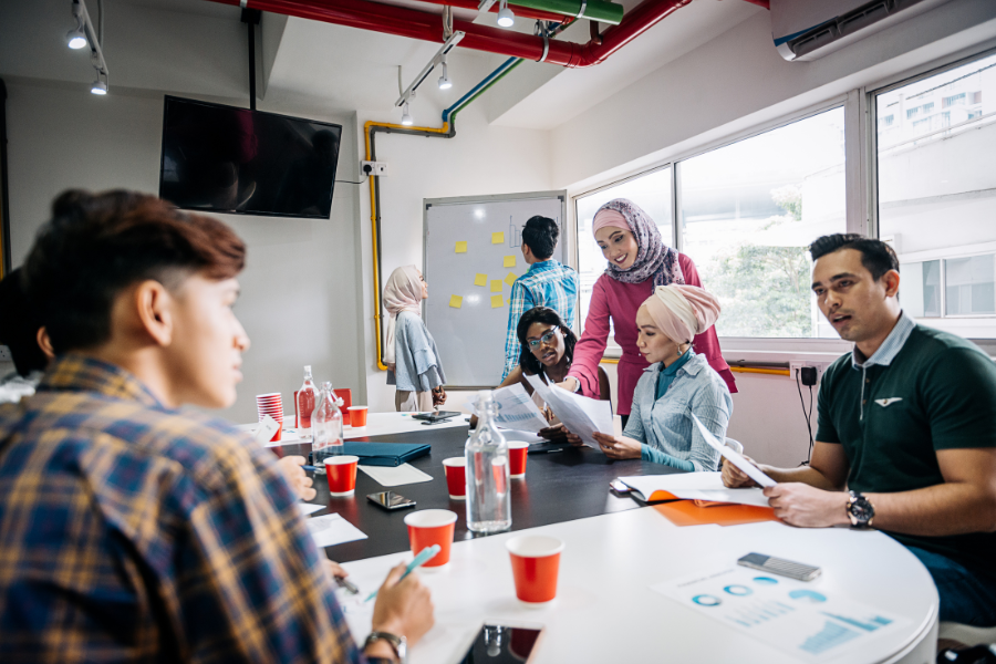 Malaysian employees in a meeting