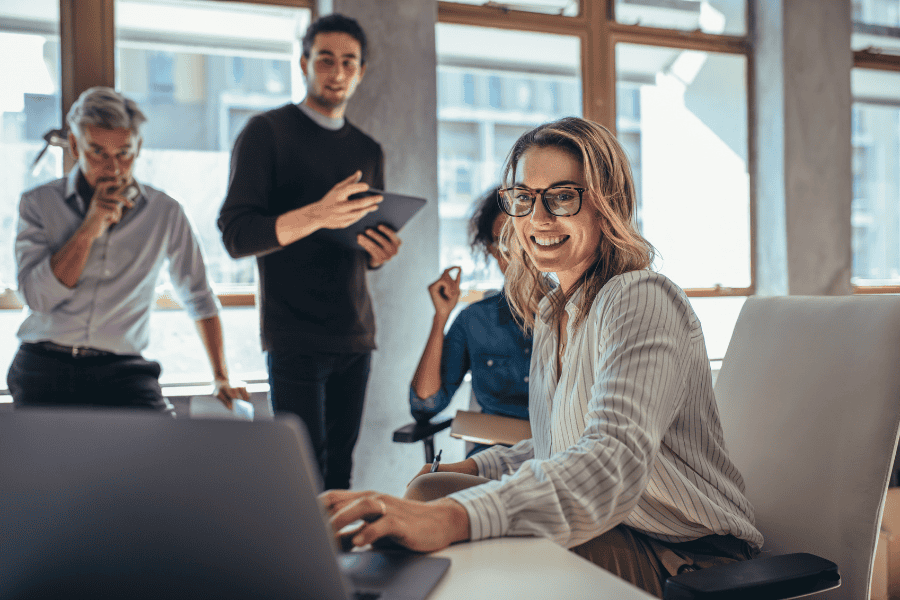 four HR experts working on HIRS platform integration